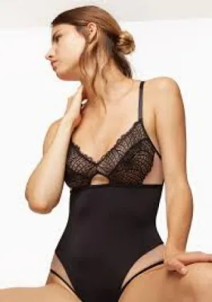 Fame Bodysuit - Onyx/Nude -