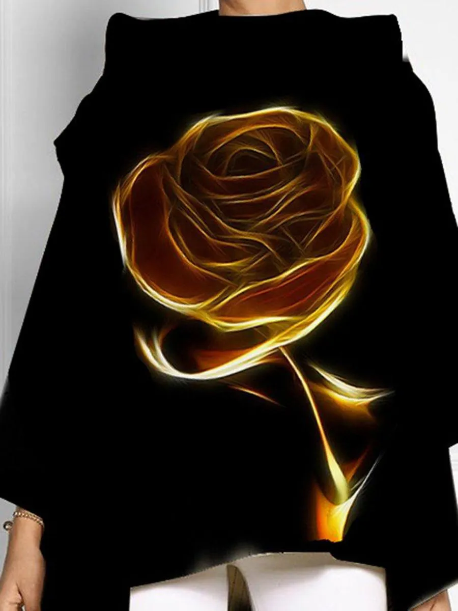 Fashion Stand Collar Floral Shirts & Tops