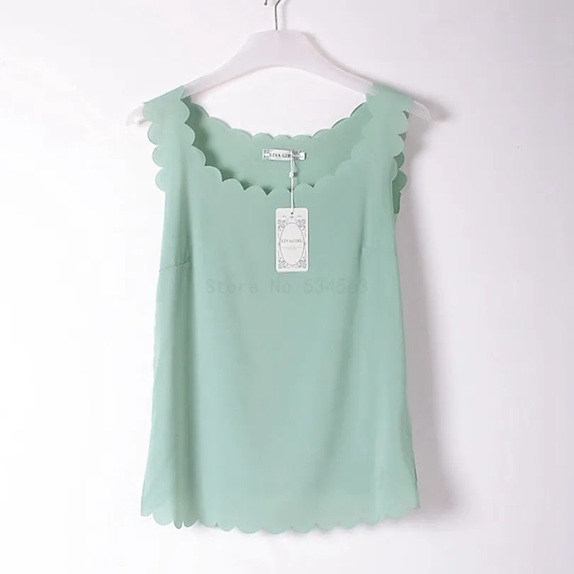 Fashion wave Neck Plus Size Chiffon Shirt For Women'S Blouse Tops Office Shirts Blouses Clothes