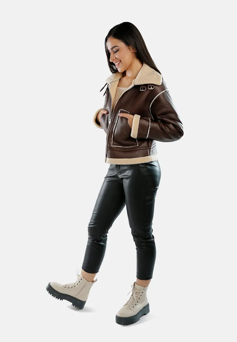 Faux Shearling Lined Jacket
