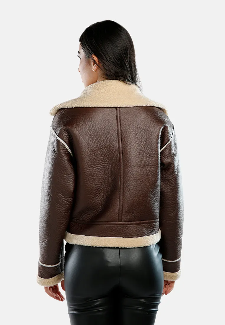 Faux Shearling Lined Jacket