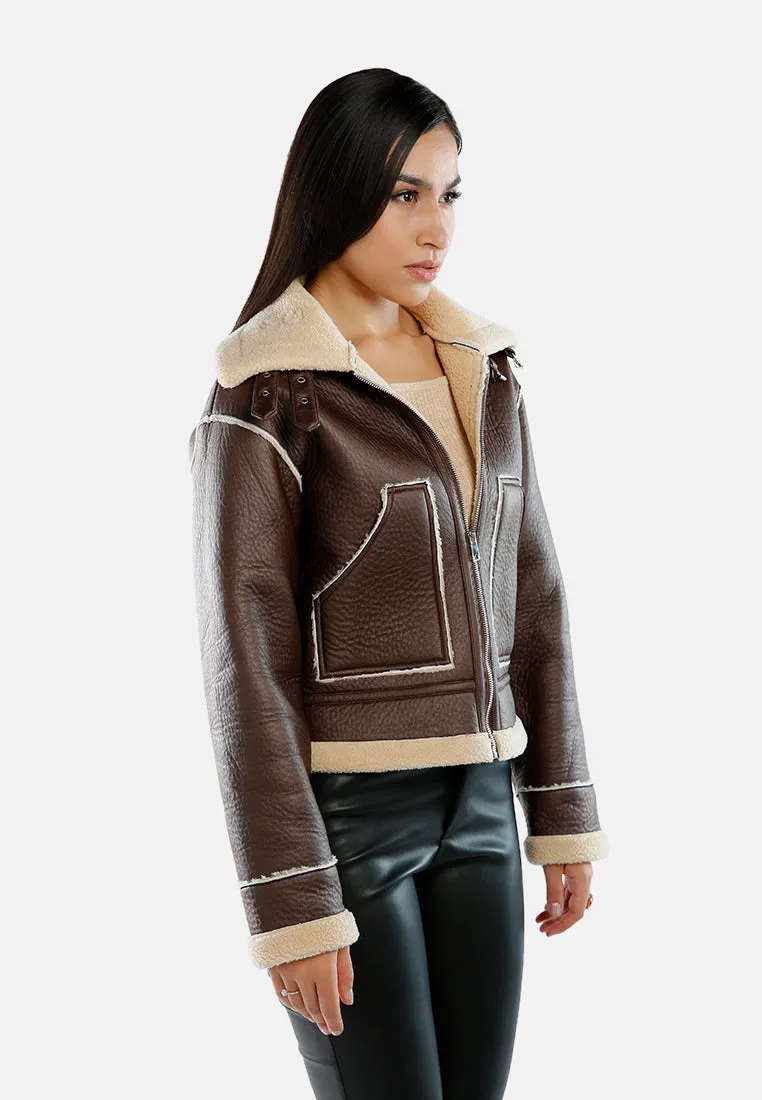 Faux Shearling Lined Jacket