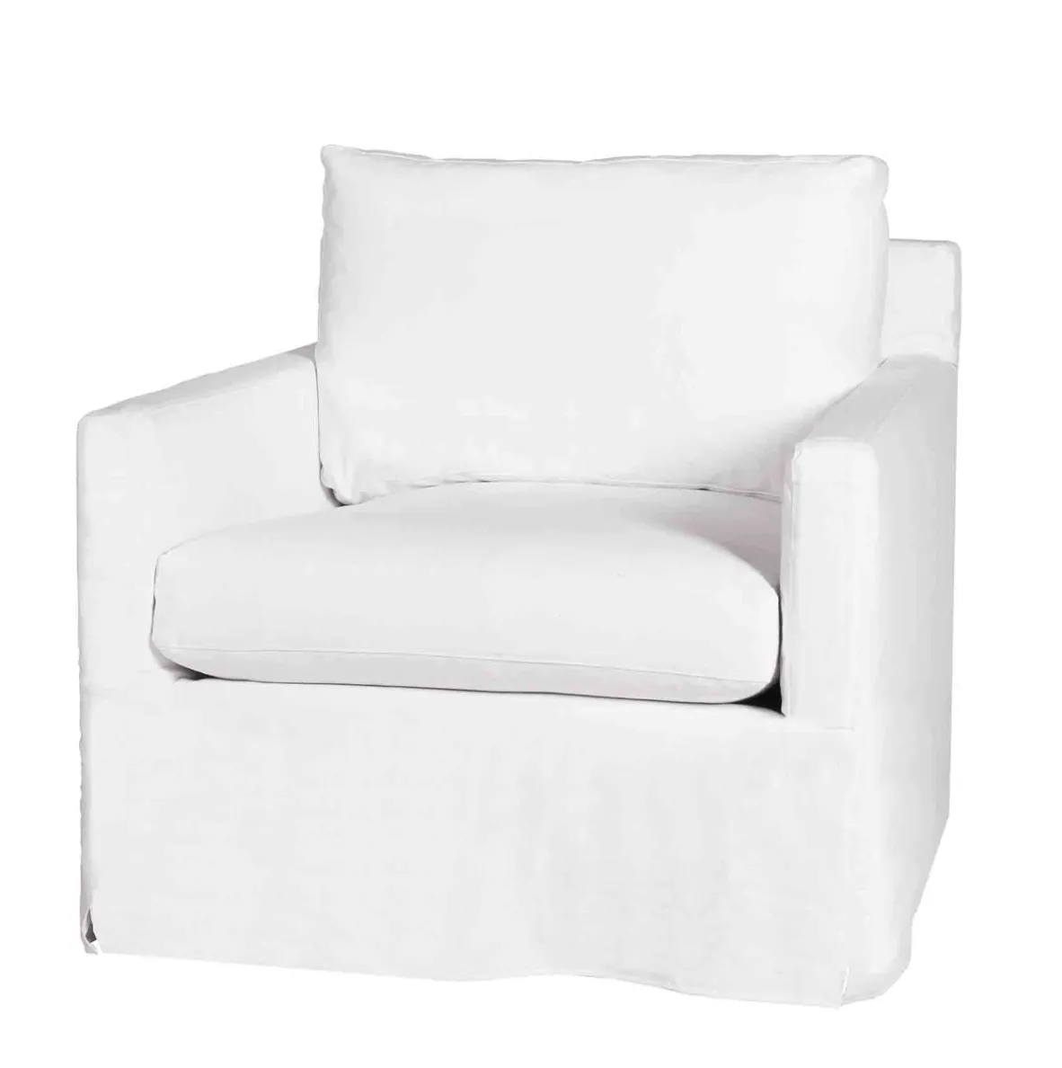 Fiji Slipcovered 36in Slipcovered Swivel Chair