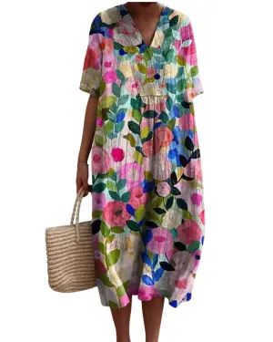 Floral Tummy Coverage Dress