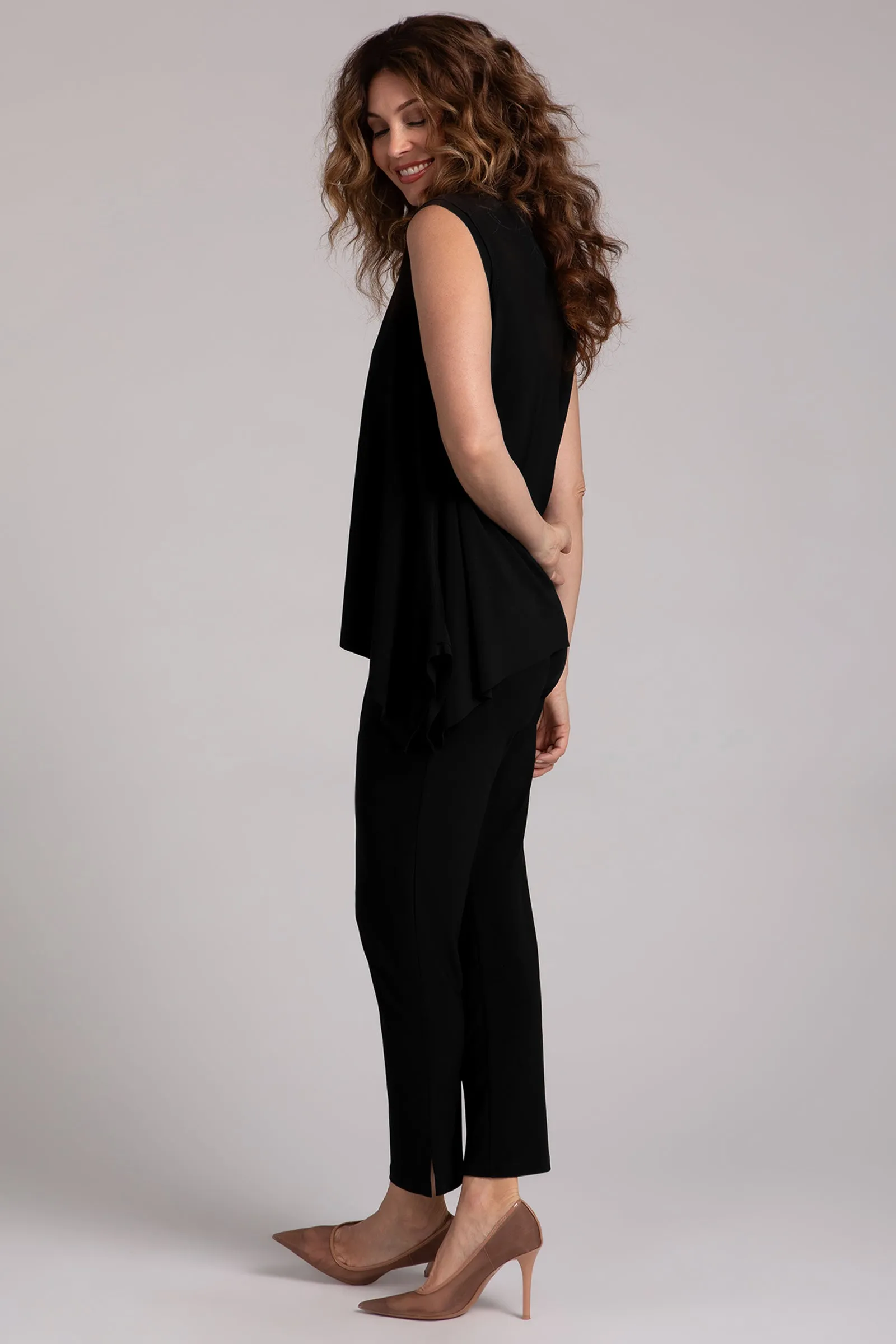 Flounce Muscle Top with Drop Hem