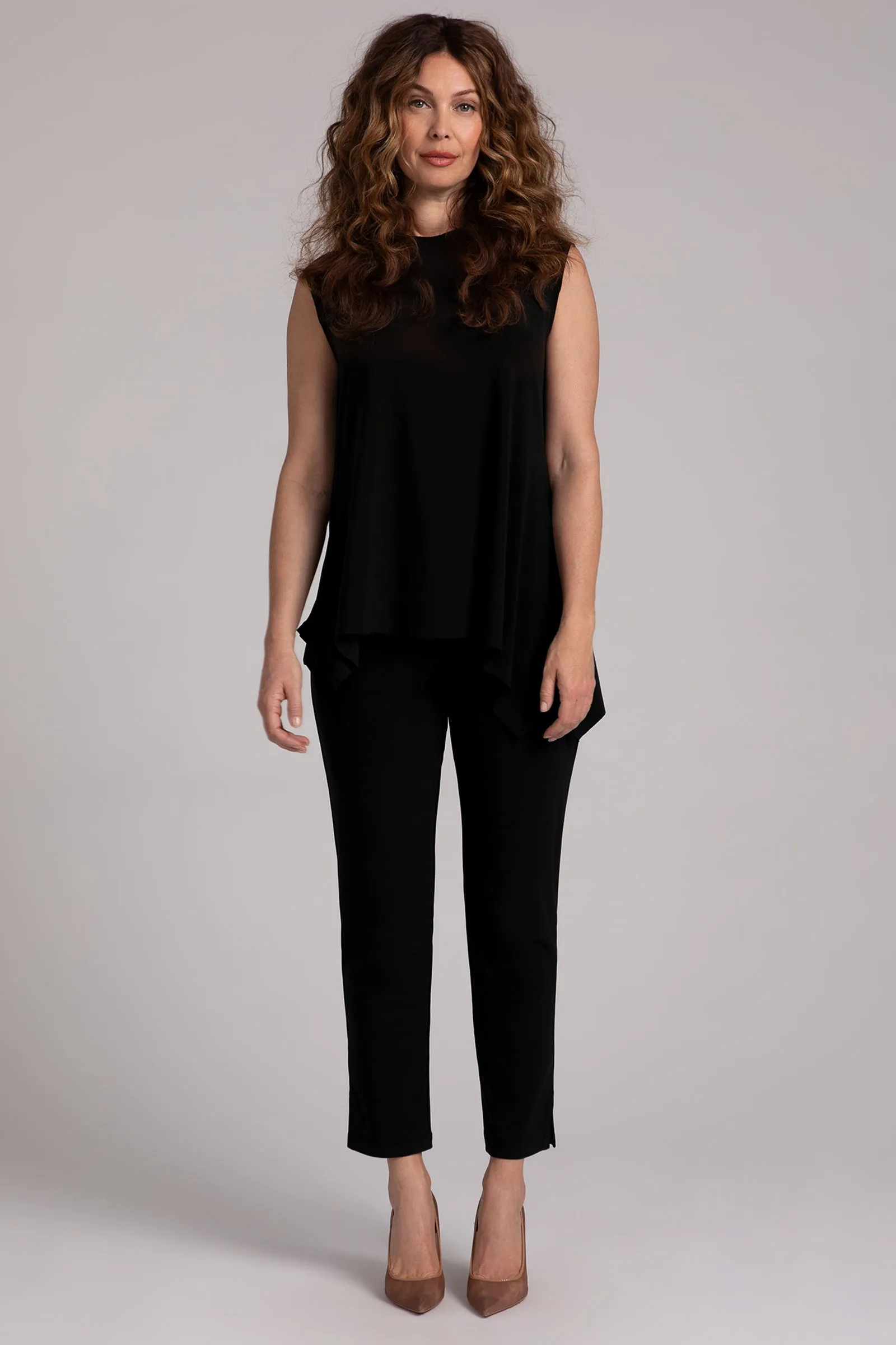 Flounce Muscle Top with Drop Hem
