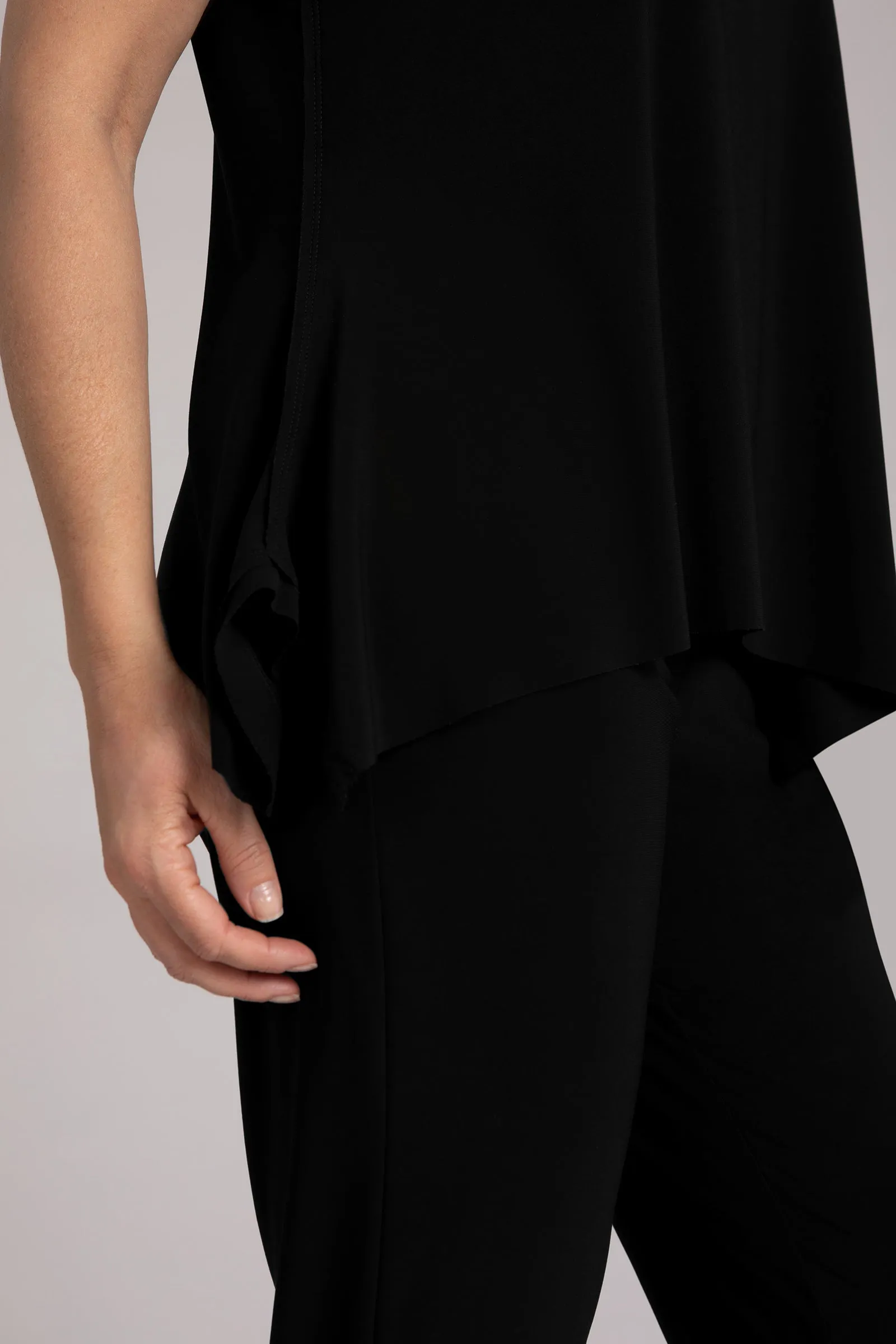 Flounce Muscle Top with Drop Hem