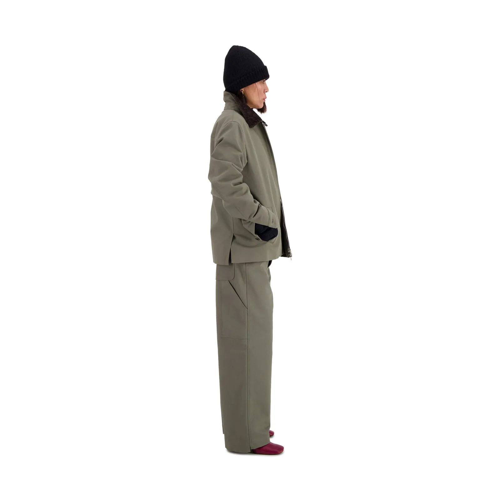 Frankie Cotton Straight Leg Workwear Trousers Weimaraner Grey