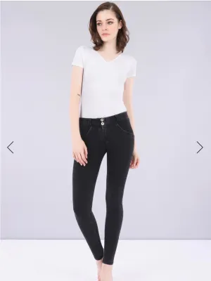 Freddy Mid Rise Black Denim Jeans