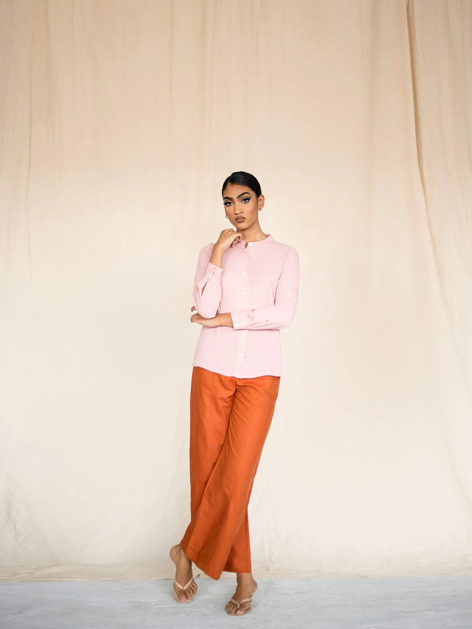 Front Seam Detail Straight Leg Pant