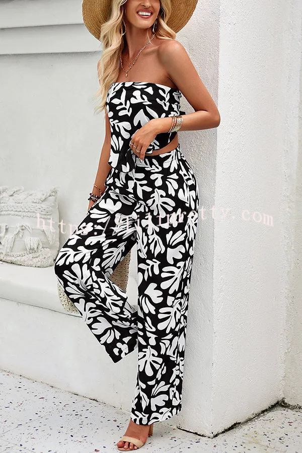 Fun Printed Off The Shoulder Top and Elastic Waist Pocket Shorts Set