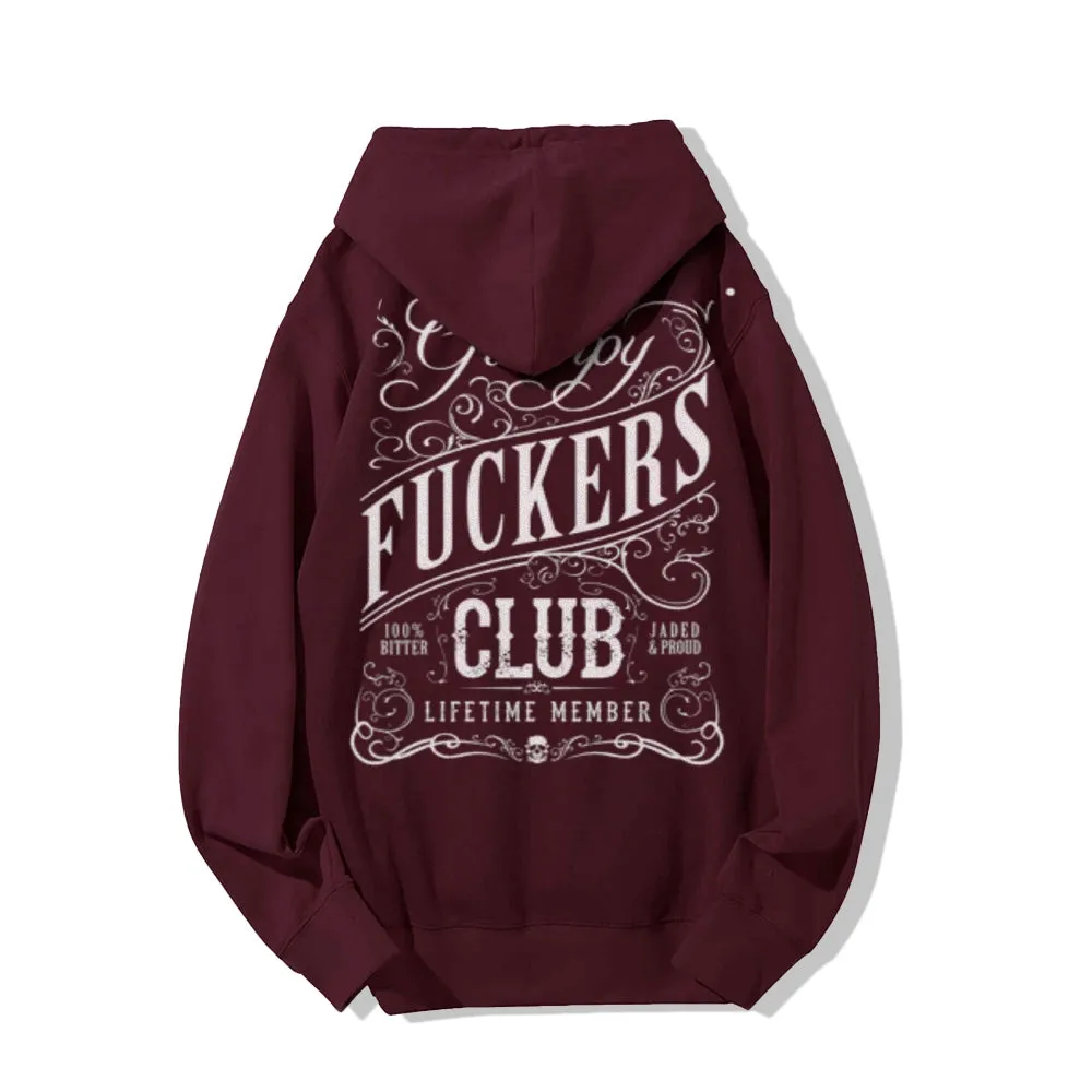 Funny Letter Graphic Pullover With Kangaroo Pocket Hoodies