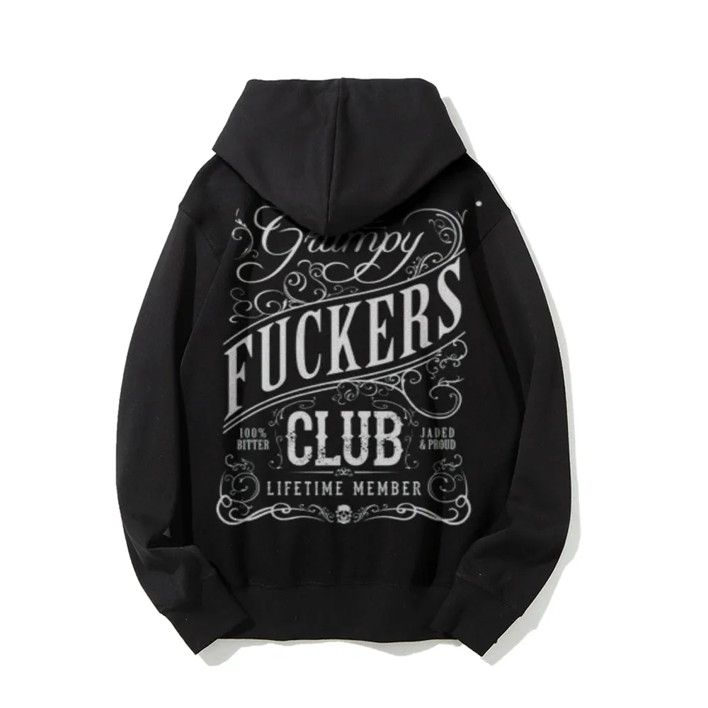 Funny Letter Graphic Pullover With Kangaroo Pocket Hoodies