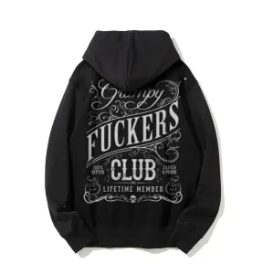 Funny Letter Graphic Pullover With Kangaroo Pocket Hoodies