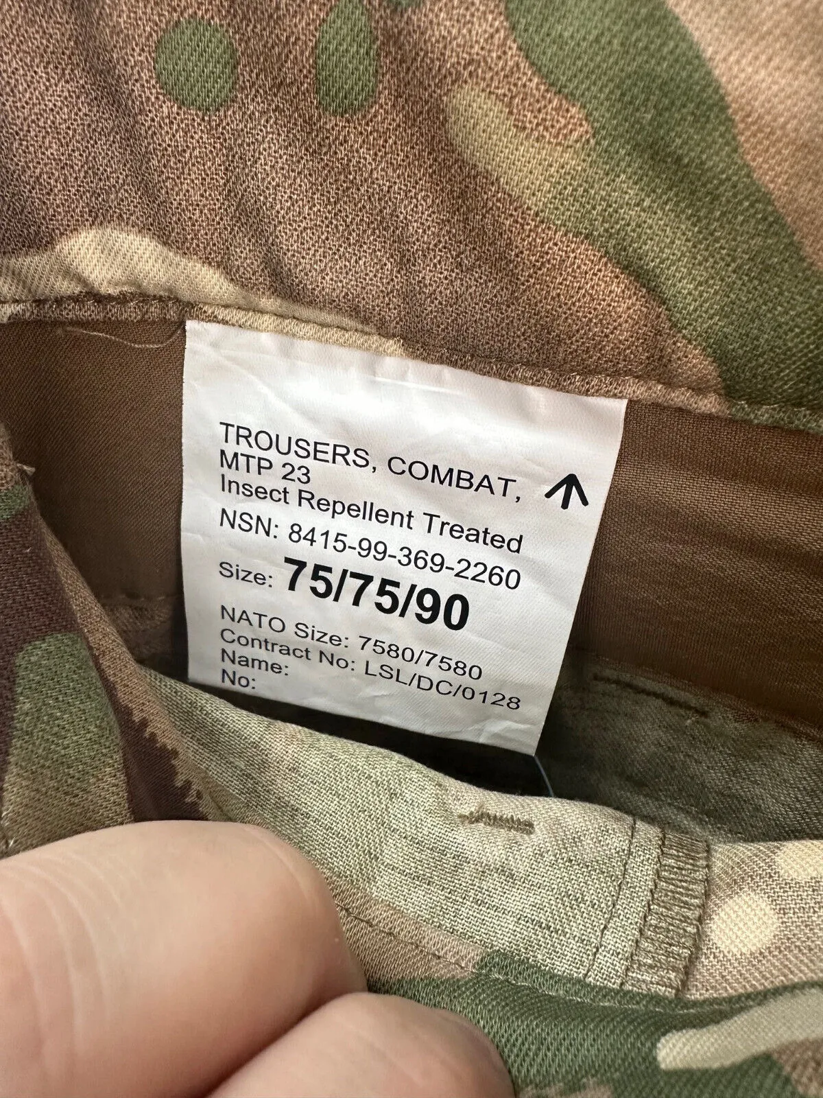 Genuine British Army MTP 23 Combat Trousers - Size 75/75/90