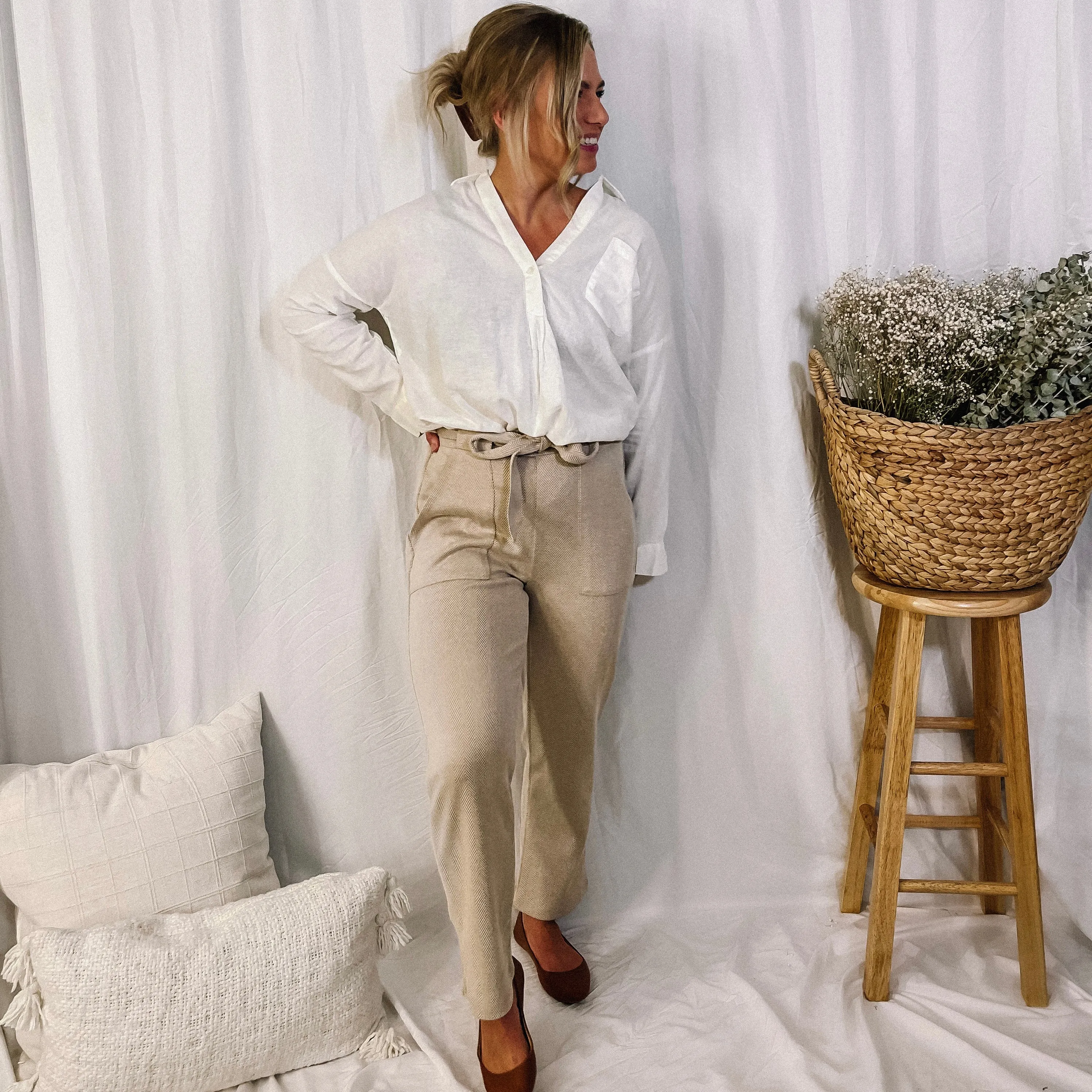 Girl Boss Herringbone Trousers
