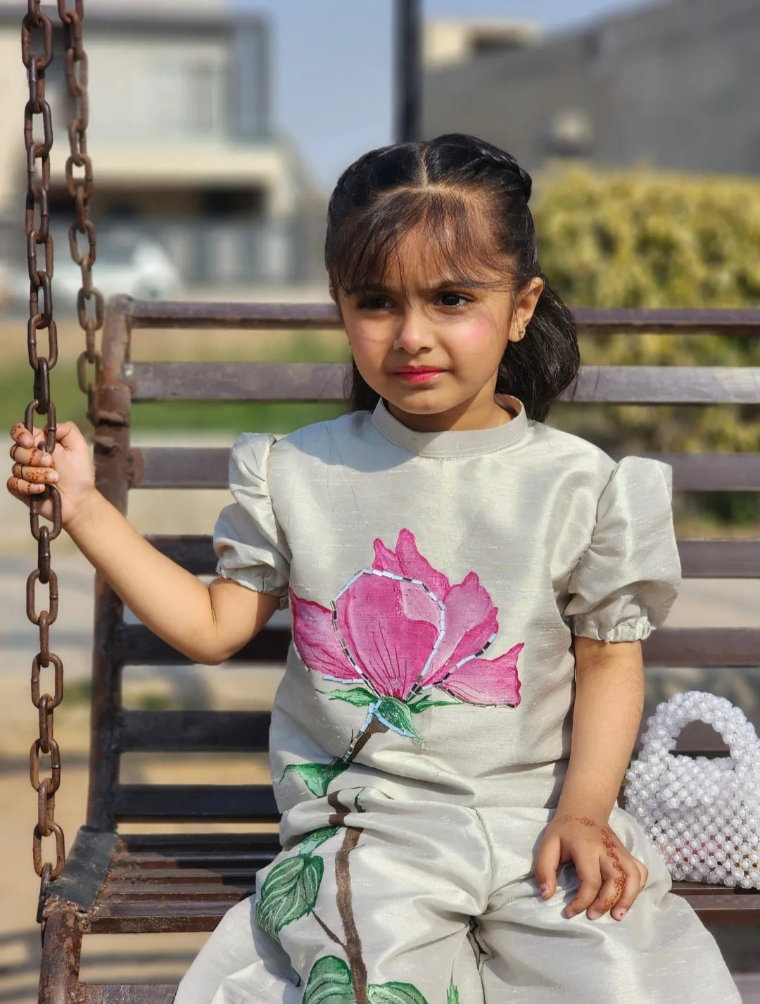 Girls Dove Grey Palazzo Set