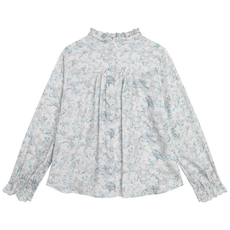 Girls Green Marble Blouse