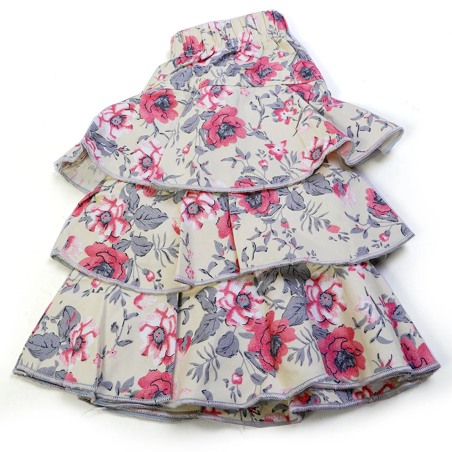 Girls Half Sleeves Skirt Suit - Grey