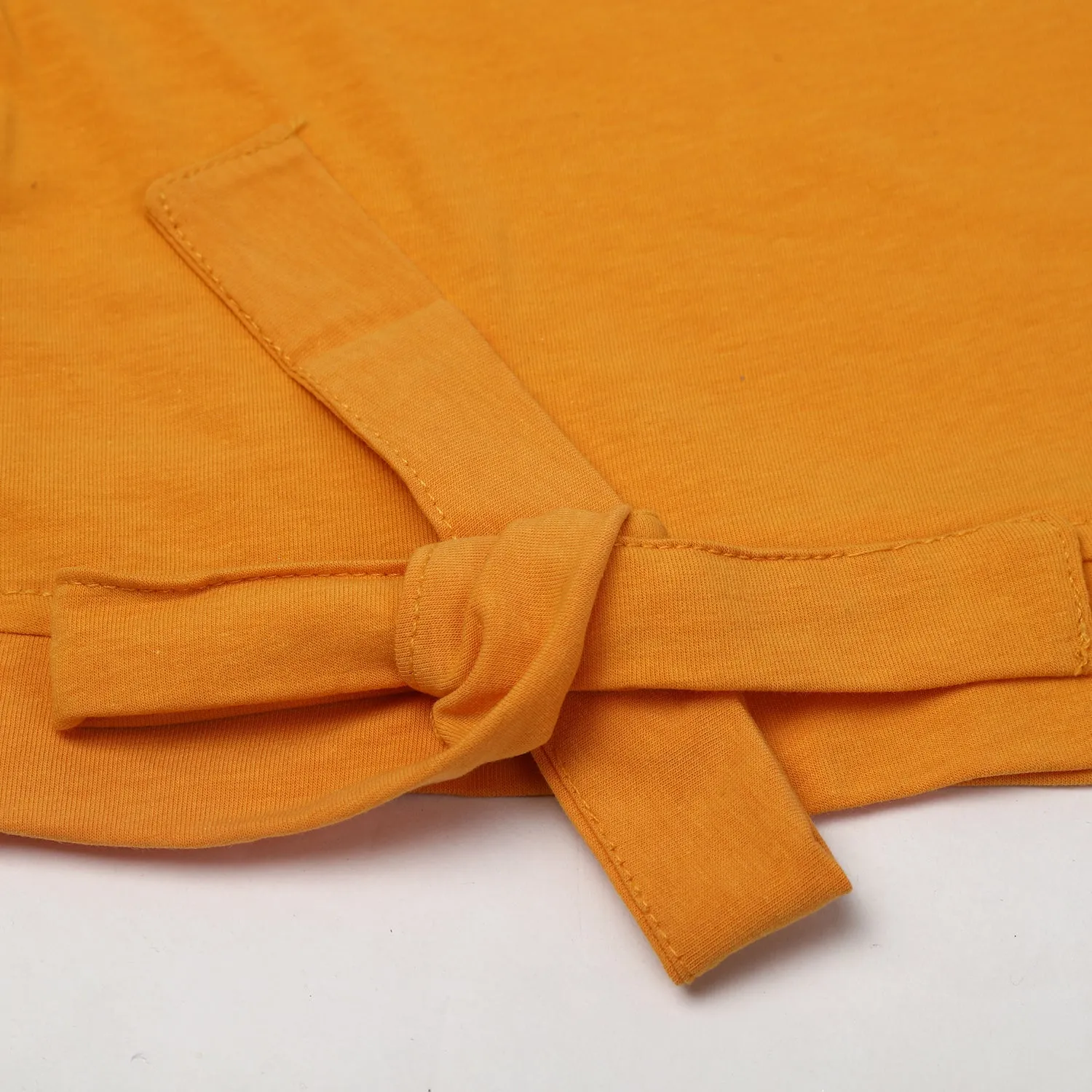 Girls Half Sleeves Skirt Suit - Mustard
