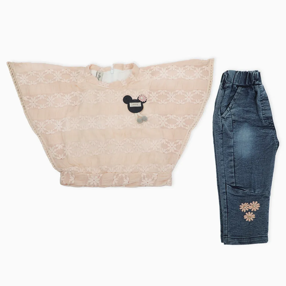Girls Pant Suit - Peach