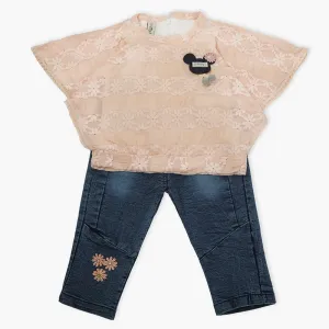 Girls Pant Suit - Peach
