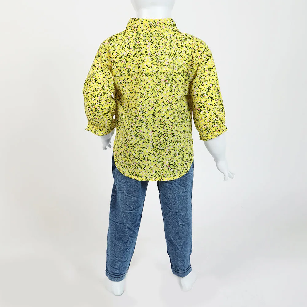 Girls Pant Suit - Yellow