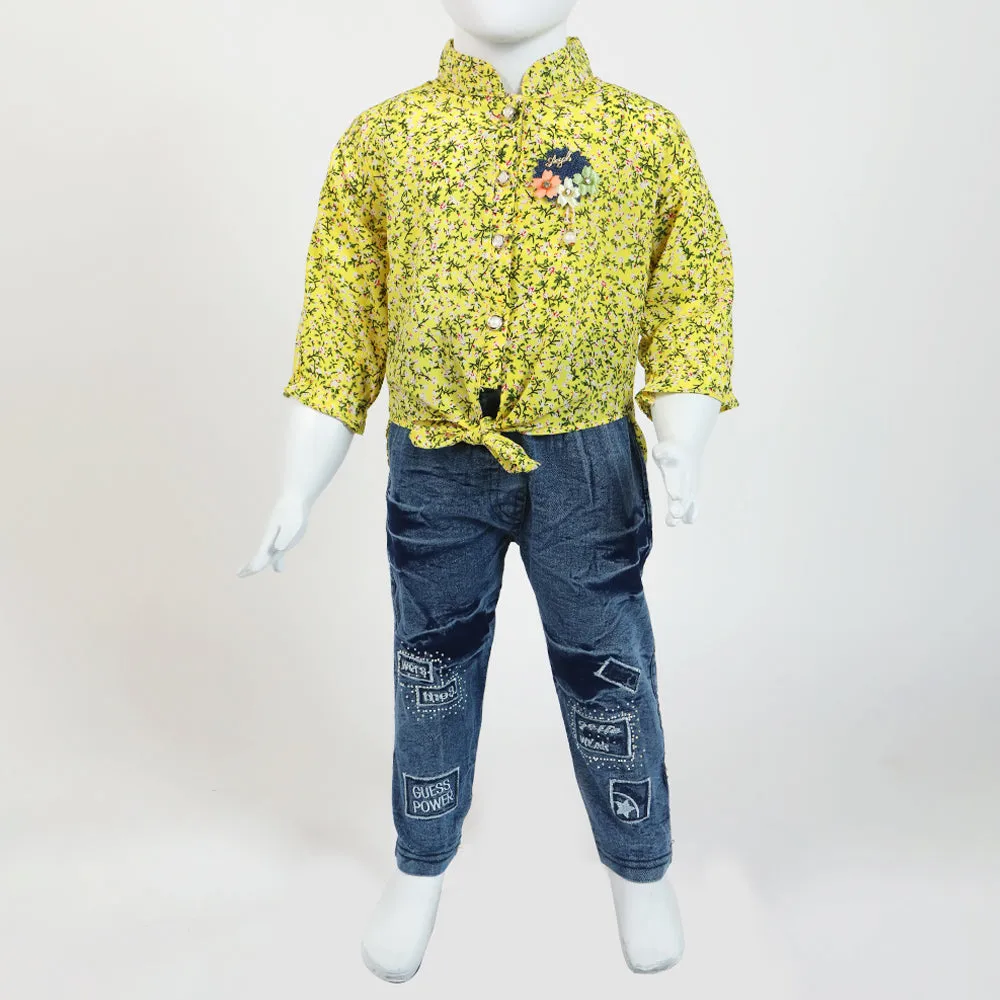 Girls Pant Suit - Yellow