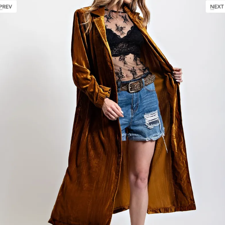 Going Far Crushed Velvet Maxi Coat - FINAL SALE