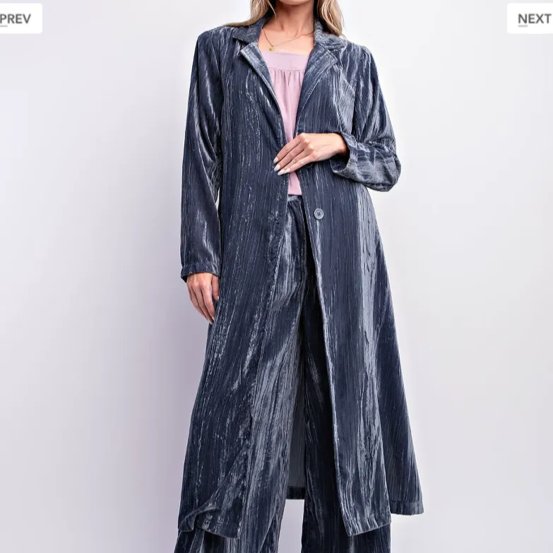 Going Far Crushed Velvet Maxi Coat - FINAL SALE