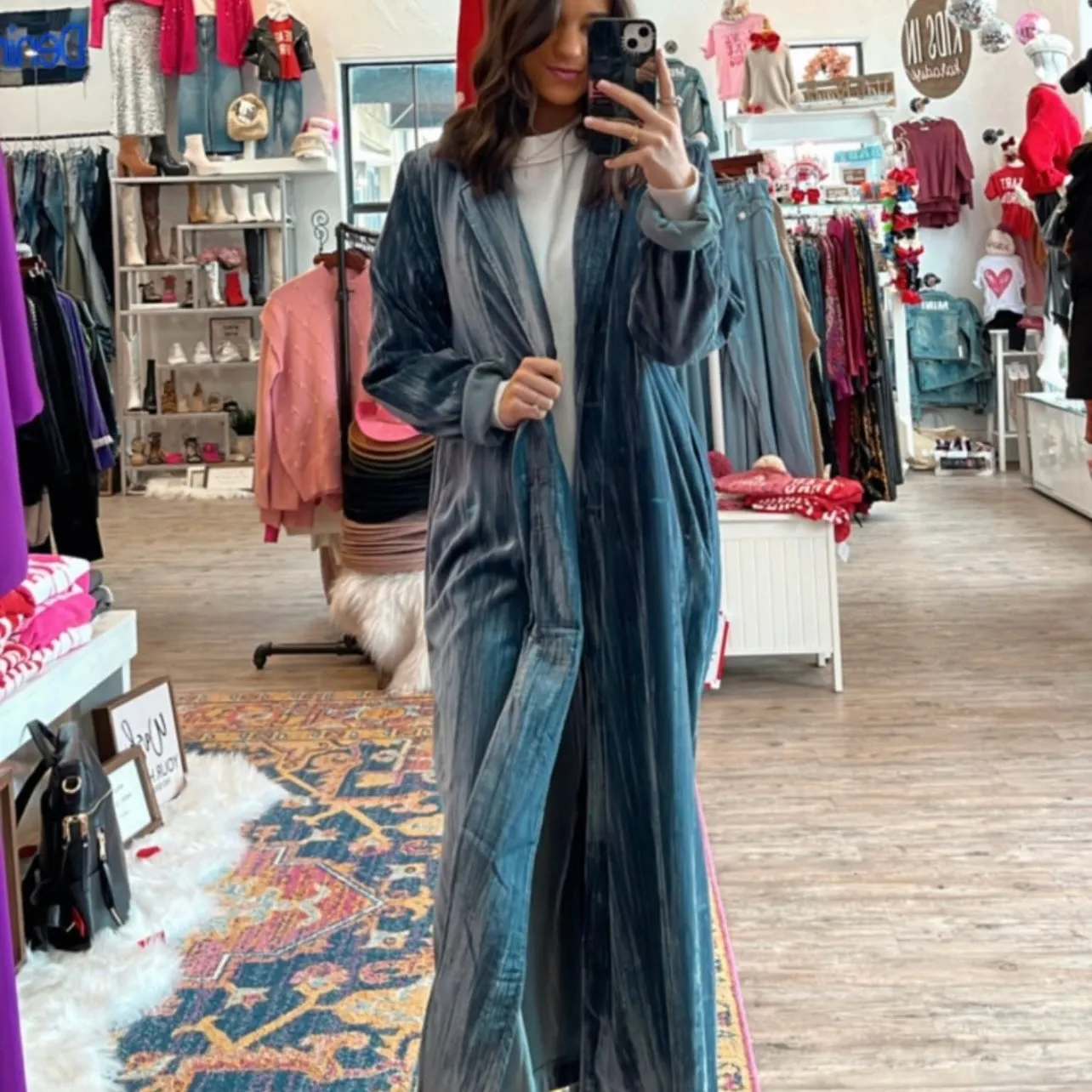Going Far Crushed Velvet Maxi Coat - FINAL SALE