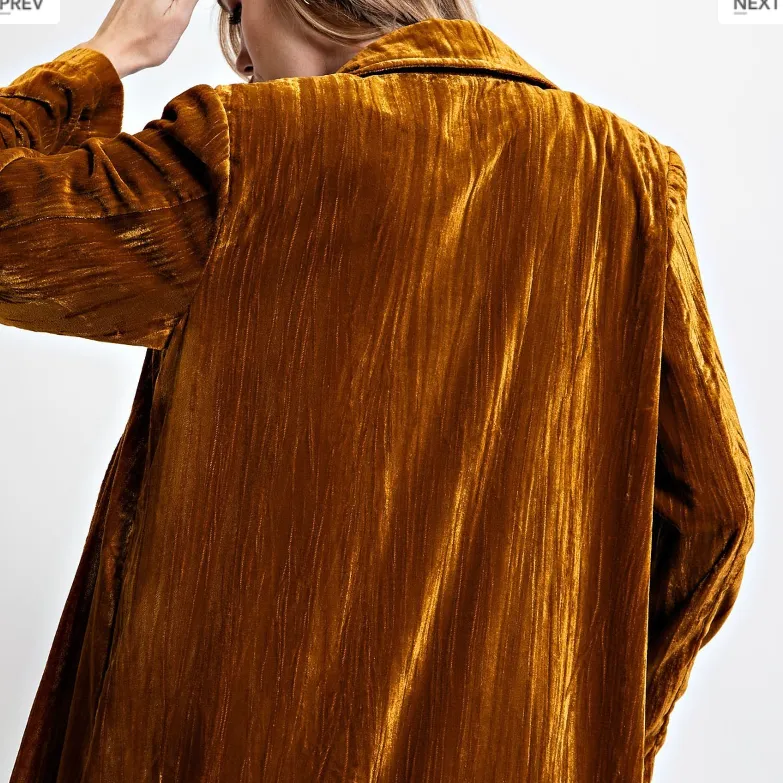 Going Far Crushed Velvet Maxi Coat - FINAL SALE