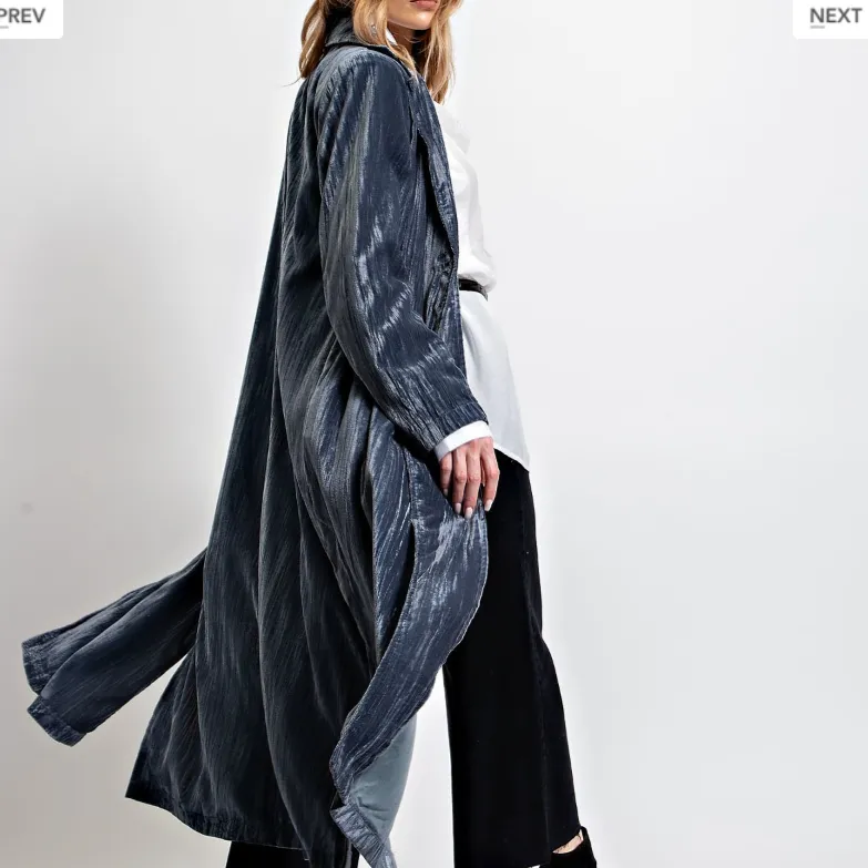 Going Far Crushed Velvet Maxi Coat - FINAL SALE