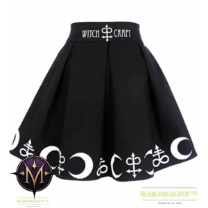 Gothic Moon Print Skirt | Unique Moon Skirt for Women