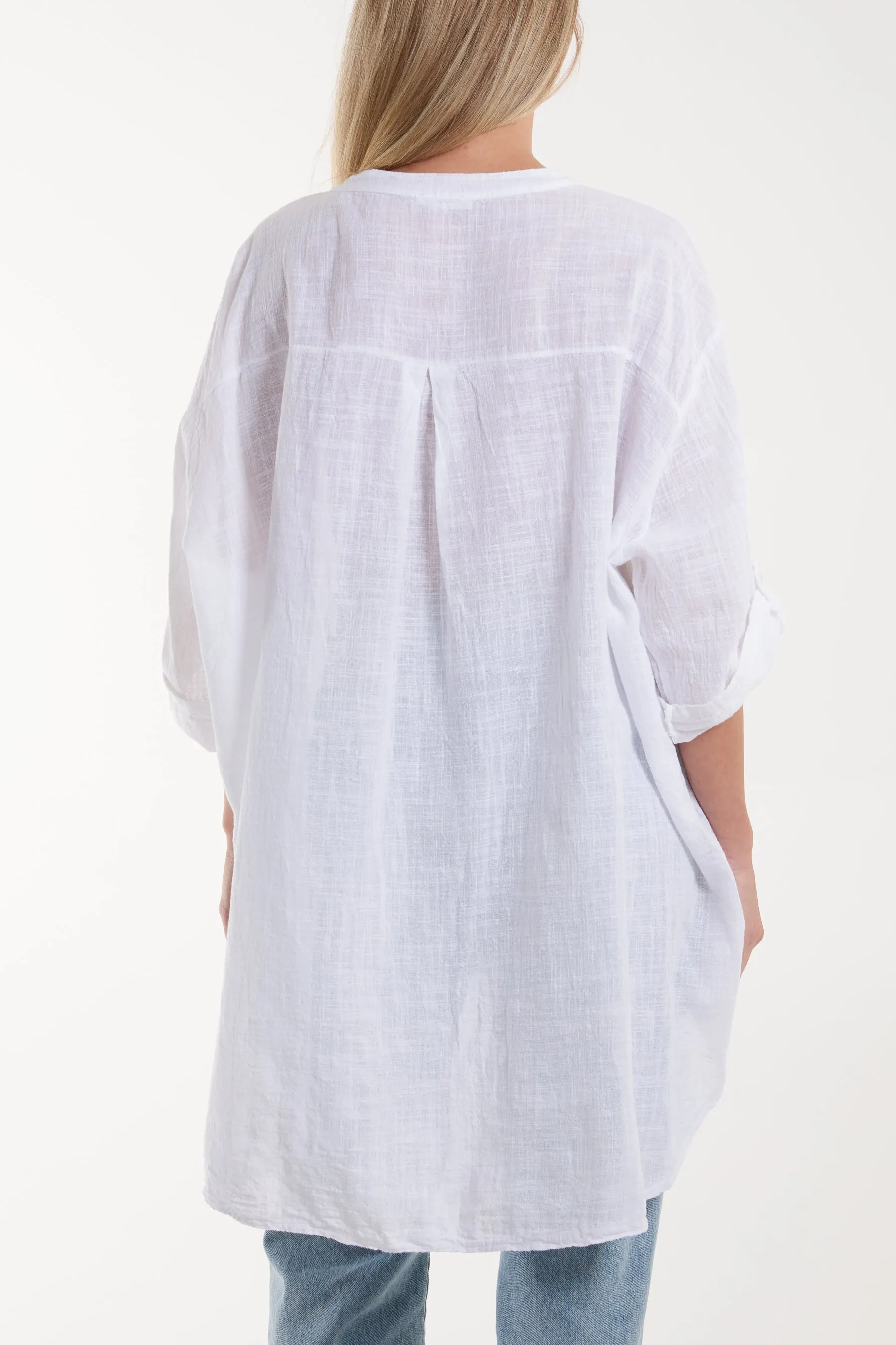 Grandad Collar Cotton Shirt