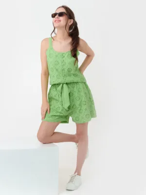 Green Solid Regular Top