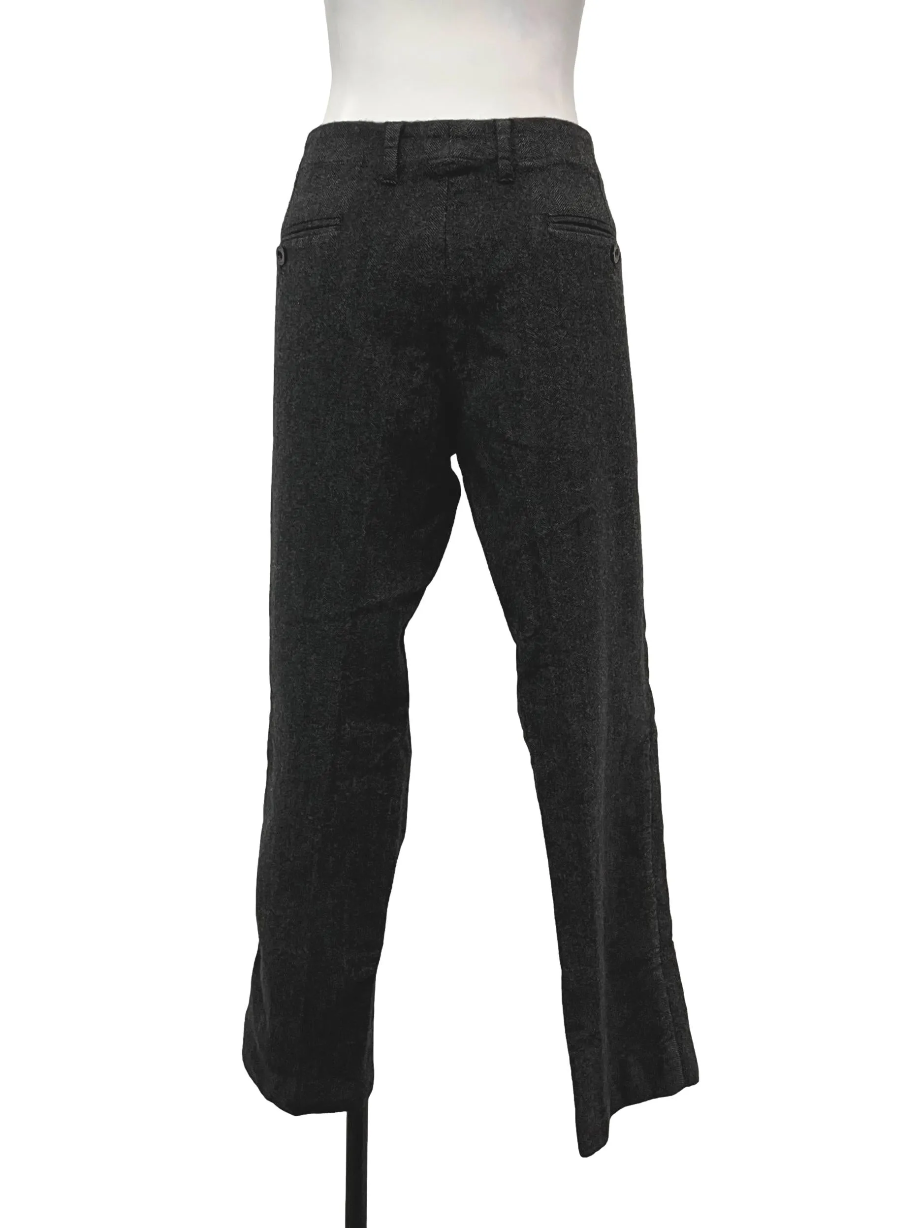 Grey Wool Skinny Trousers