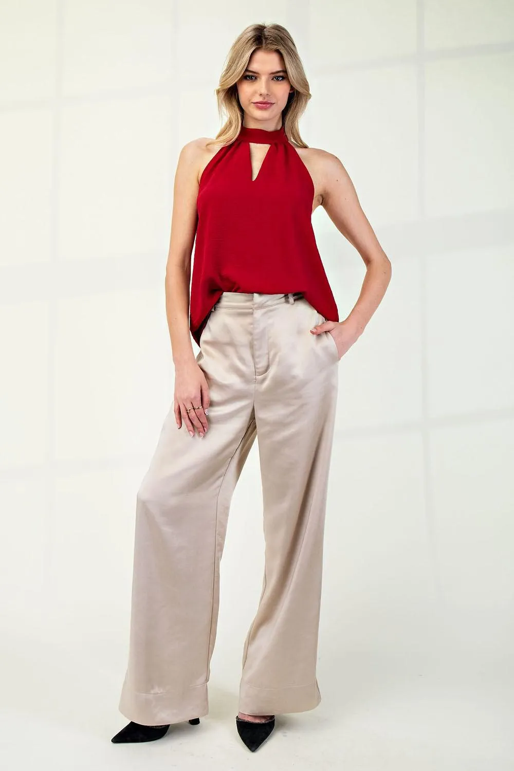 Halter Neck Sleeveless Top
