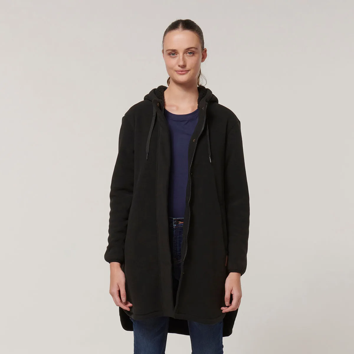 Hard Yakka Women's Longline Zoodie - Black