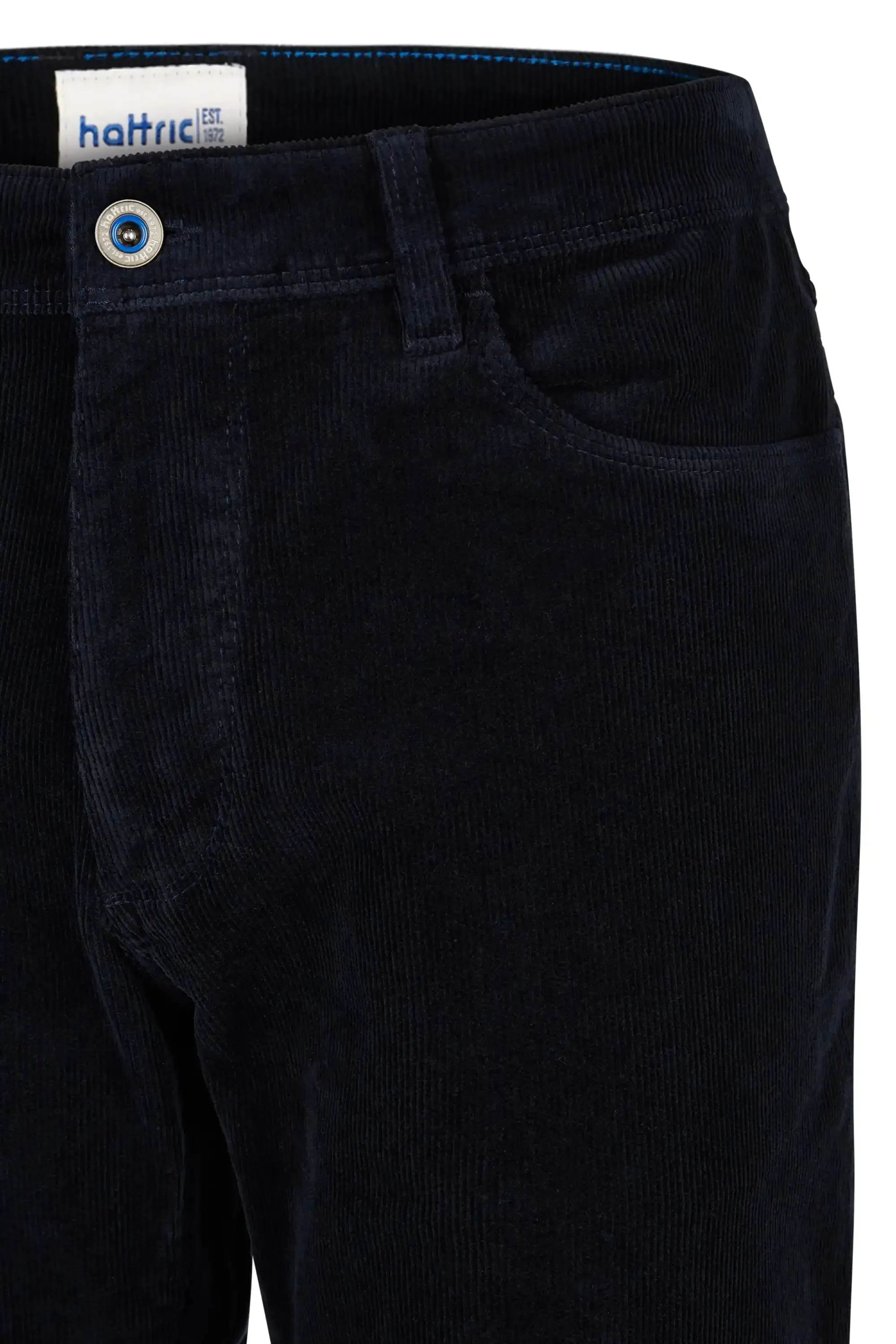 Hattric Mens Hunter Corduroy Trousers Smoke Navy Blue
