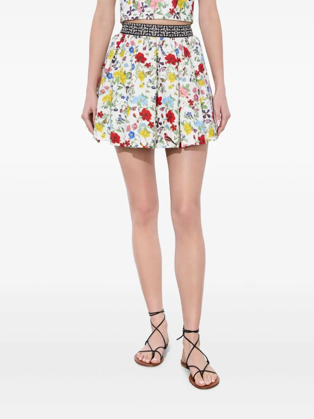 Haven lin and cotton mini skirt