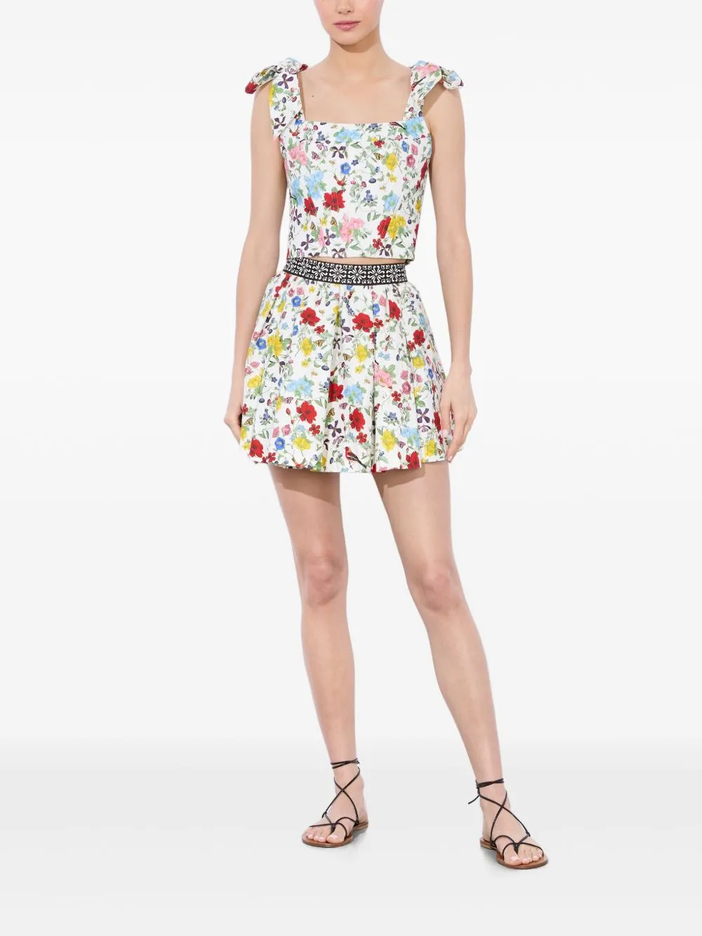 Haven lin and cotton mini skirt