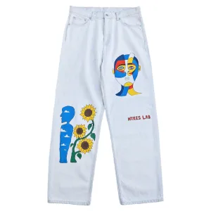 Head in the Clouds Painted Jeans