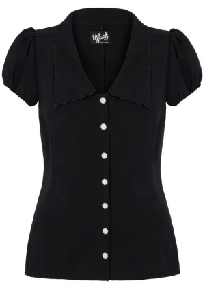 Hell Bunny Maddy 40's Blouse Black