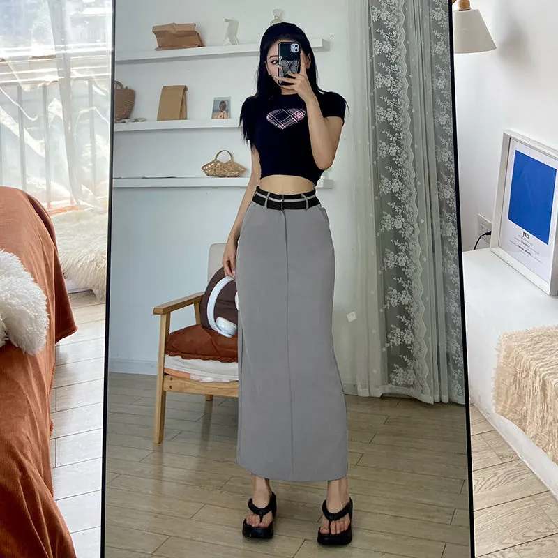 High-End Trendy High-Waisted Midi Skirt