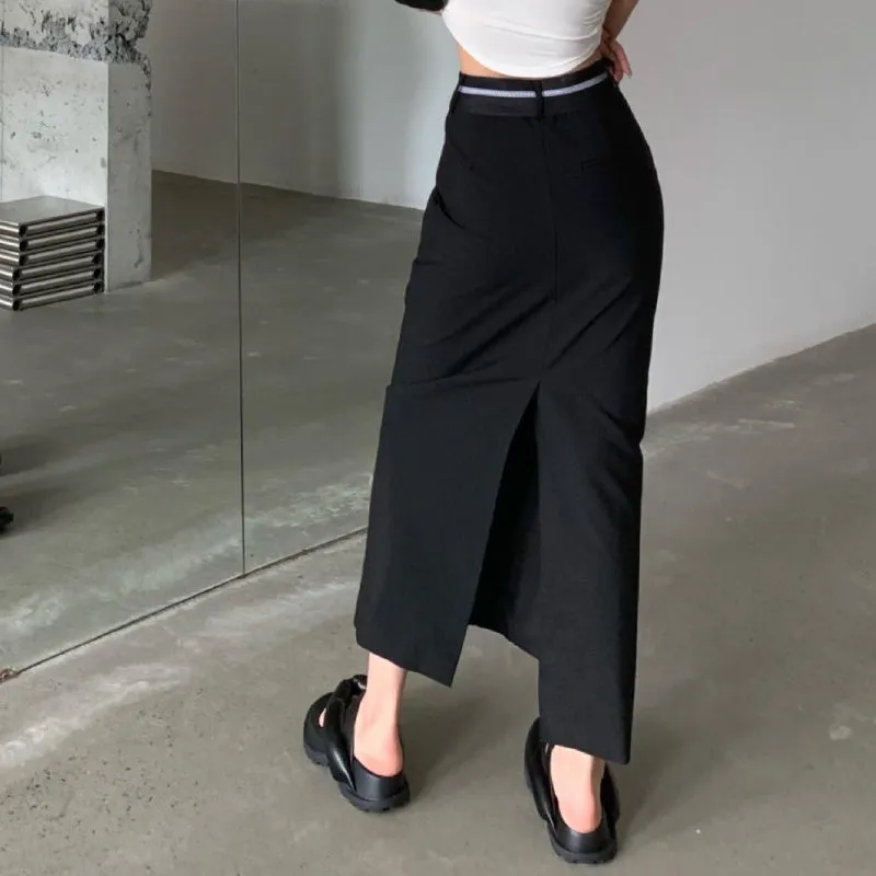 High-End Trendy High-Waisted Midi Skirt