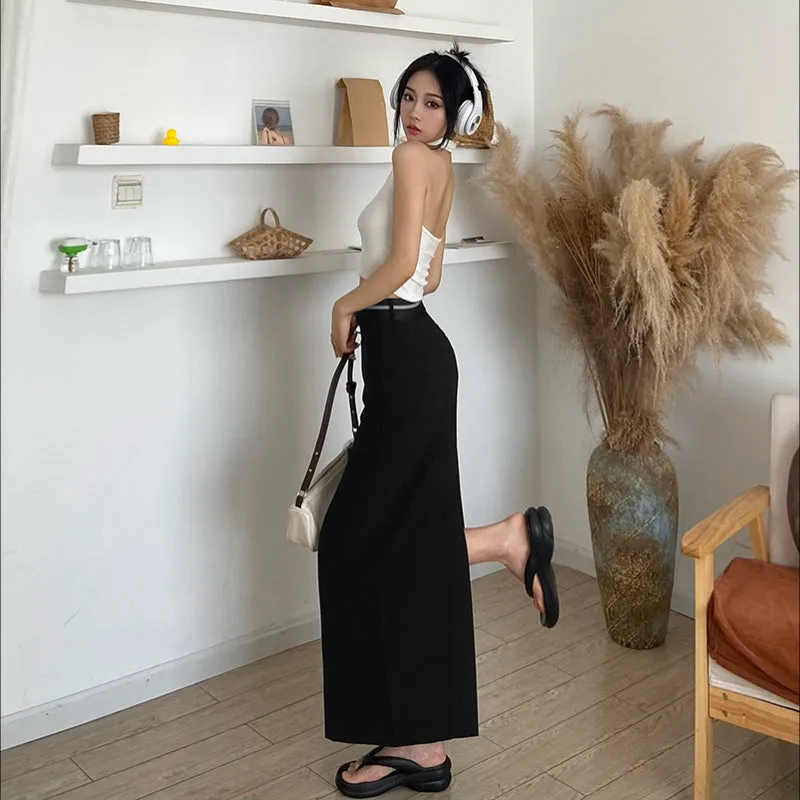 High-End Trendy High-Waisted Midi Skirt
