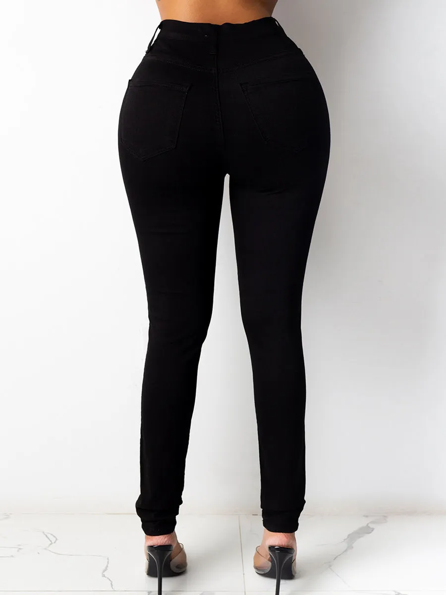High Waist Hip Lift Tummy Control Stretch Jeans for Women