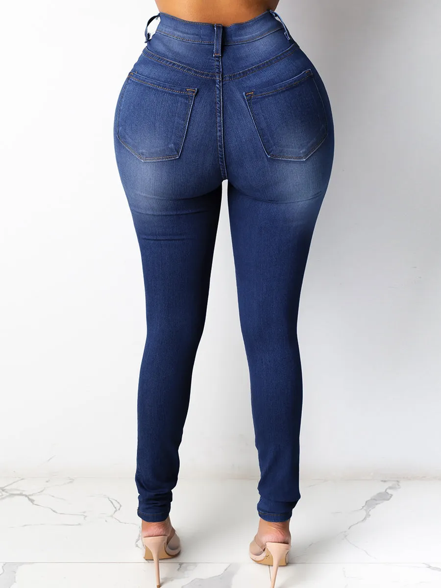 High Waist Hip Lift Tummy Control Stretch Jeans for Women
