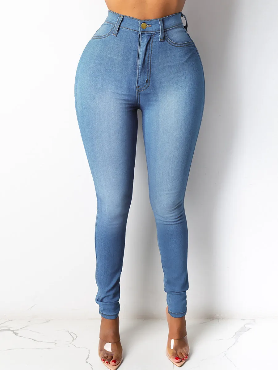 High Waist Hip Lift Tummy Control Stretch Jeans for Women